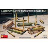 1:35 7.5cm pak40 ammo boxes with shells set 1 art. nr. 35398