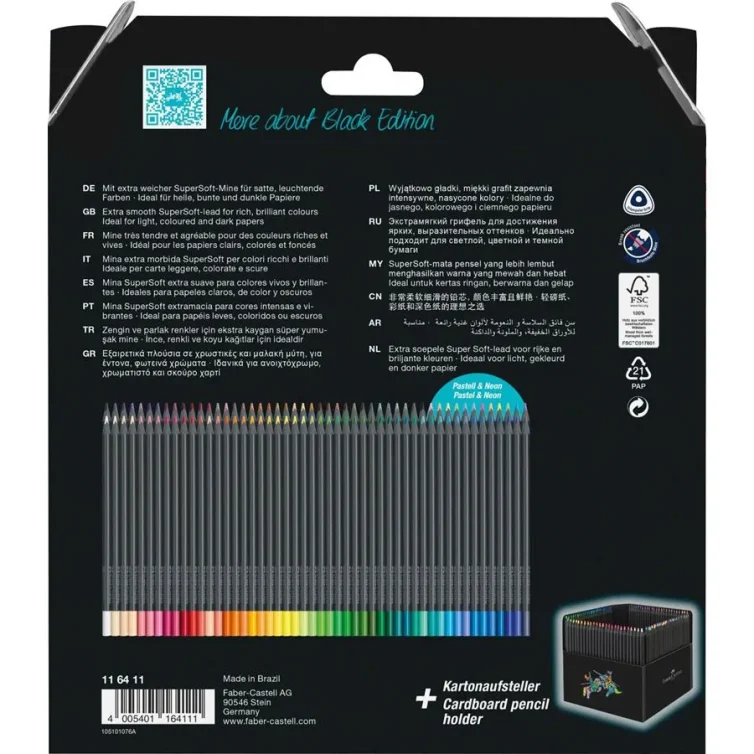 Caja Cartón Lápices Black Edition 100 colores Faber-Castell Art.-Nr. 116411