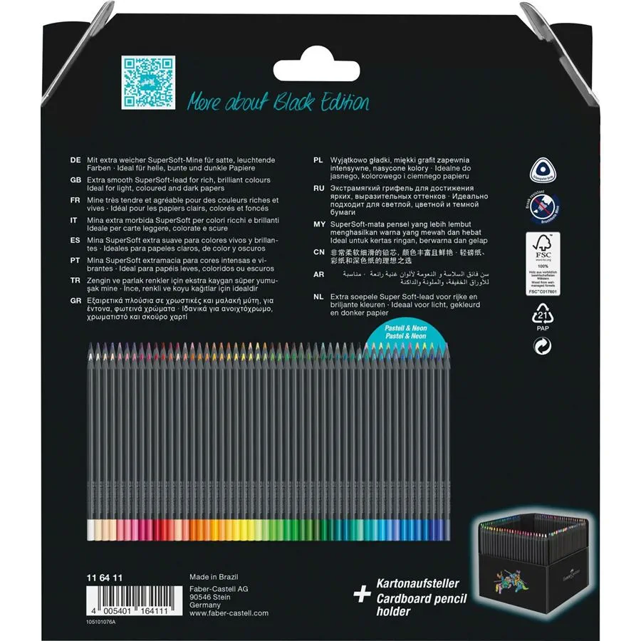 caja cartón lápices black edition 100 colores faber castell art. nr. 116411