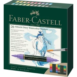 caja cartón rotuladores albrecht dürer watercolour markers 20 colores faber castell art. nr. 160320