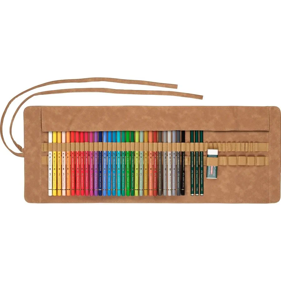 estuche enrollable polychromos 30 colores+accesorios faber castell art. nr. 110030