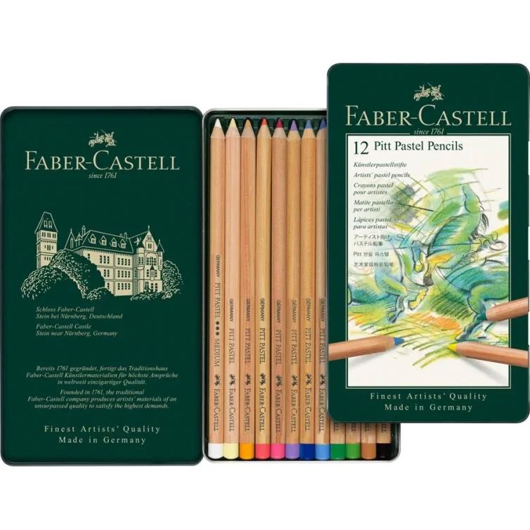 Estuche de metal Pitt Pastel 12 colores Faber-Castell Art.-Nr. 112112