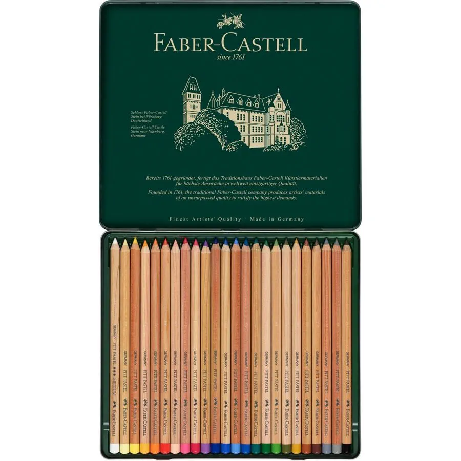 estuche de metal pitt pastel 24 colores faber castell art. nr. 112124