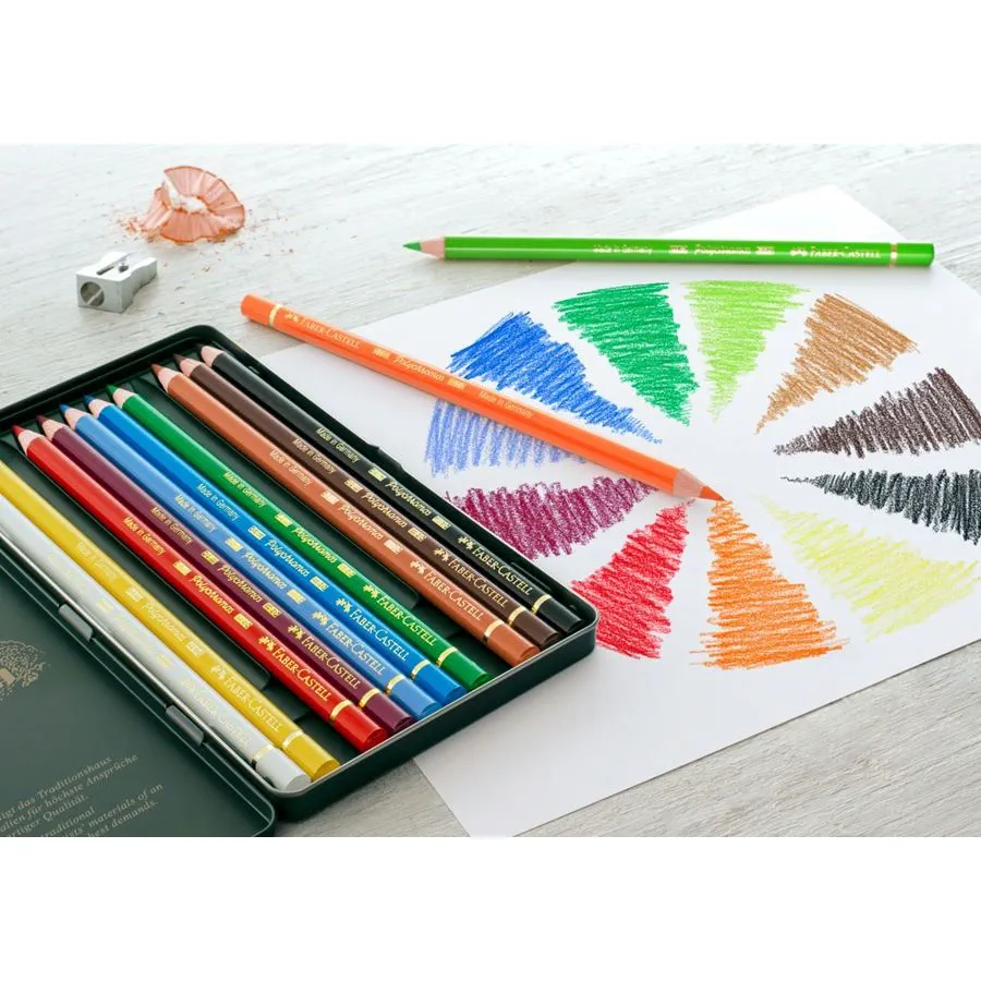 estuche de metal polychromos 12 colores faber castell art. nr. 110012
