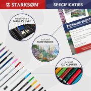 set de lápices de dibujo + accesorios 145 piezas starksØn® xxl art. nr. art0131