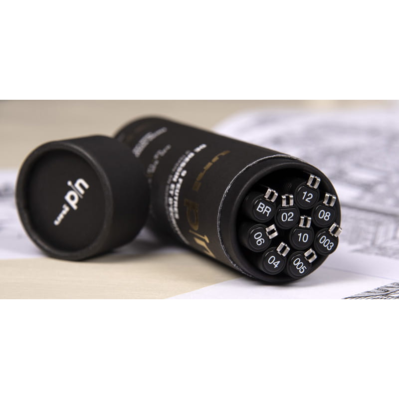 set 9 rotuladores fineliner uni pin art. nr. tube pin/9 en