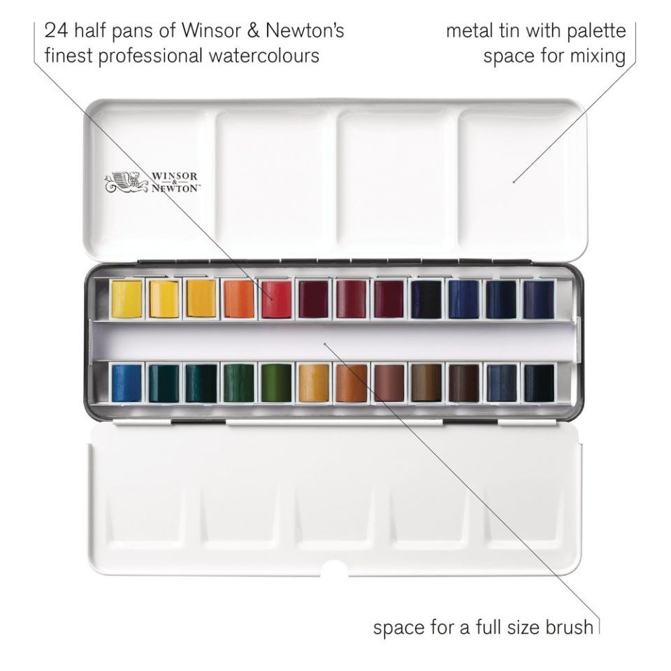 caja de acuarelas professional "black box" 24 ½ godets art. nr. 0190553