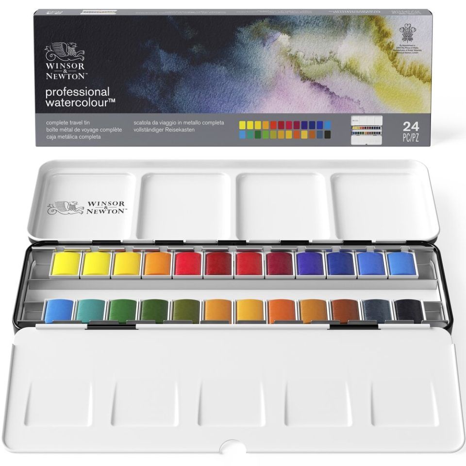 caja de acuarelas professional "black box" 24 ½ godets art. nr. 0190553