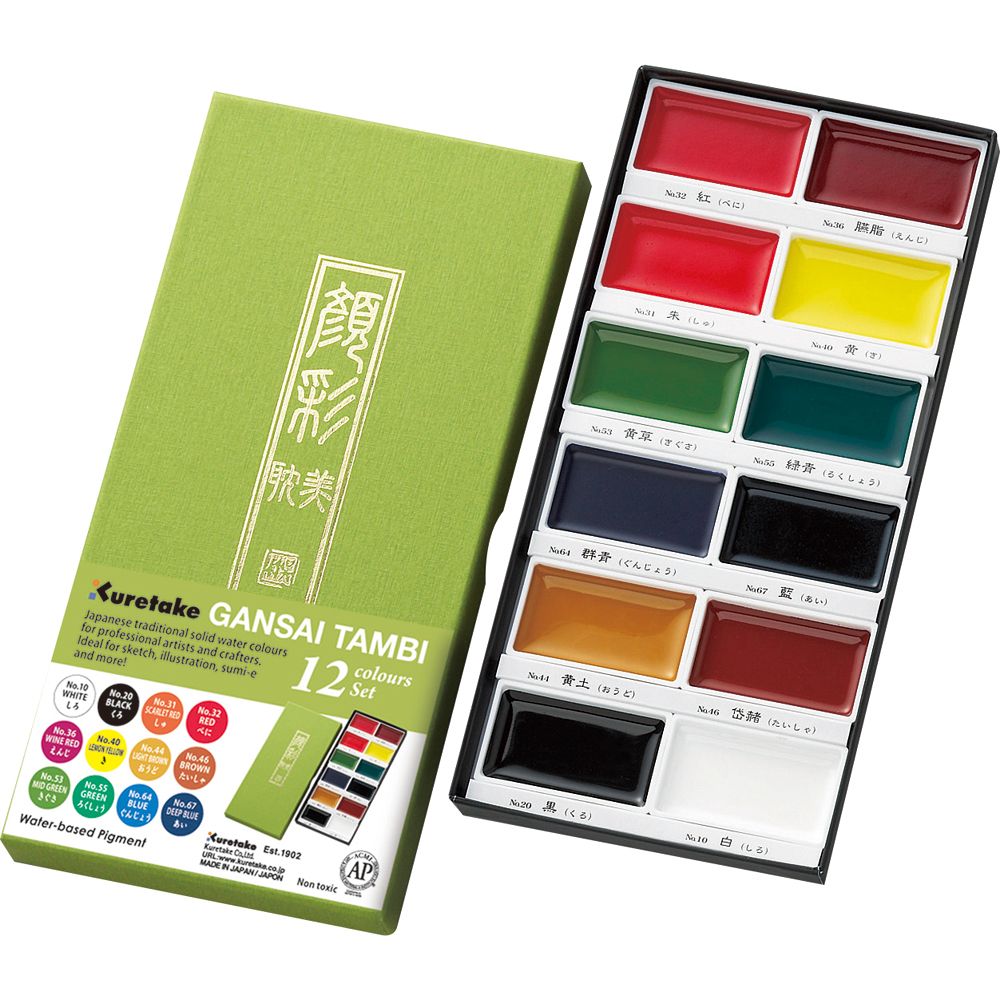set acuarelas gansai tambi 12 colors art. nr. mc 20/12v