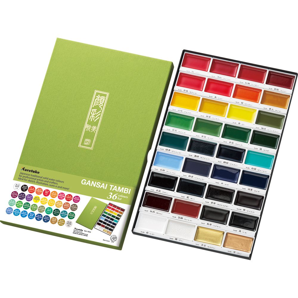 set acuarelas gansai tambi 36 colors art. nr. mc 20/36v