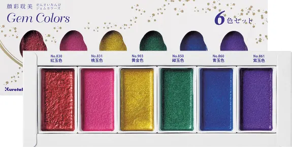Set Acuarelas Gansai Tambi 6 Gem Colors Art.-Nr. MC-20GC/6V