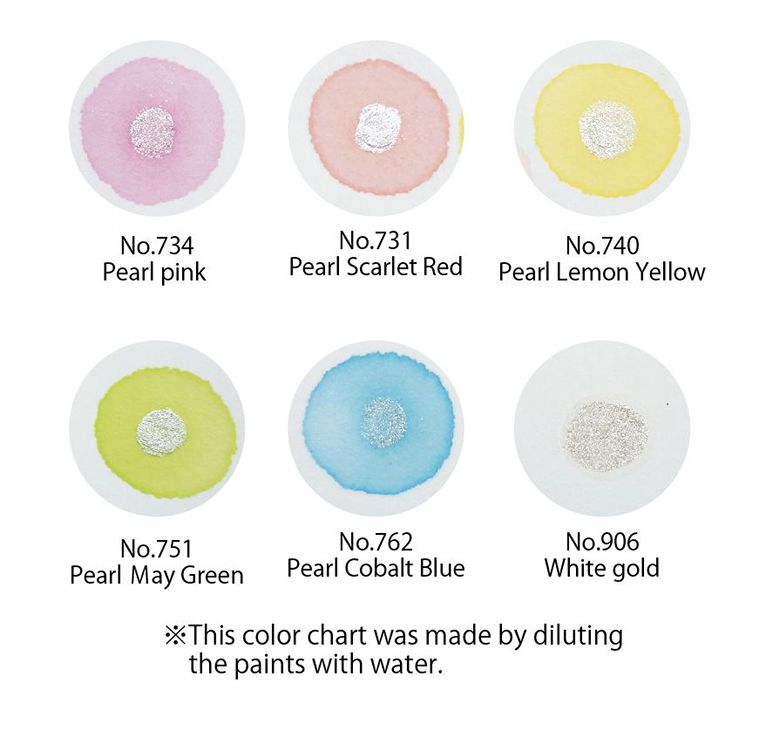 set acuarelas gansai tambi 6 pearl colors art. nr. mc 20pc/6v