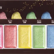 set acuarelas gansai tambi 6 pearl colors mc 20pc/6v
