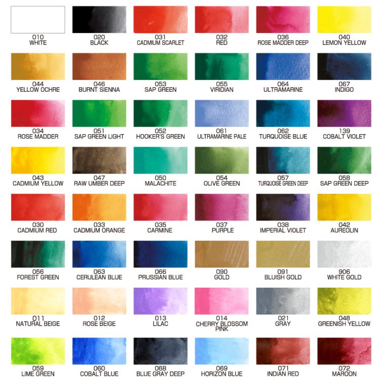Set Acuarelas Gansai Tambi 48 Colors Art.-Nr. MC-20/48V