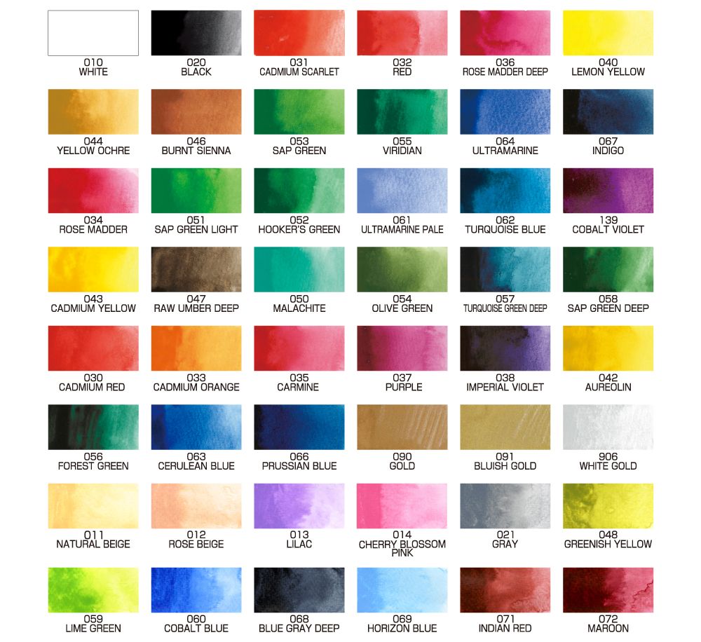 set acuarelas gansai tambi 48 colors art. nr. mc 20/48v