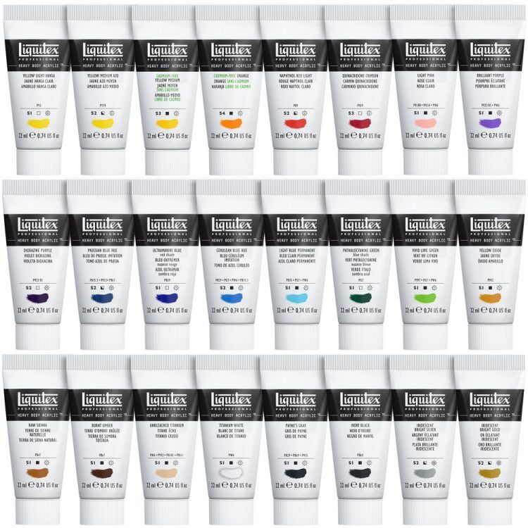 Estuche 24 Acrílicos Liquitex Heavy Body 22ml – Essentials Art.-Nr. 3699386