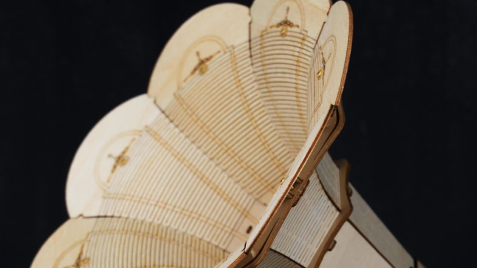 maqueta de madera 3d classic gramophone art. nr. lkb01d