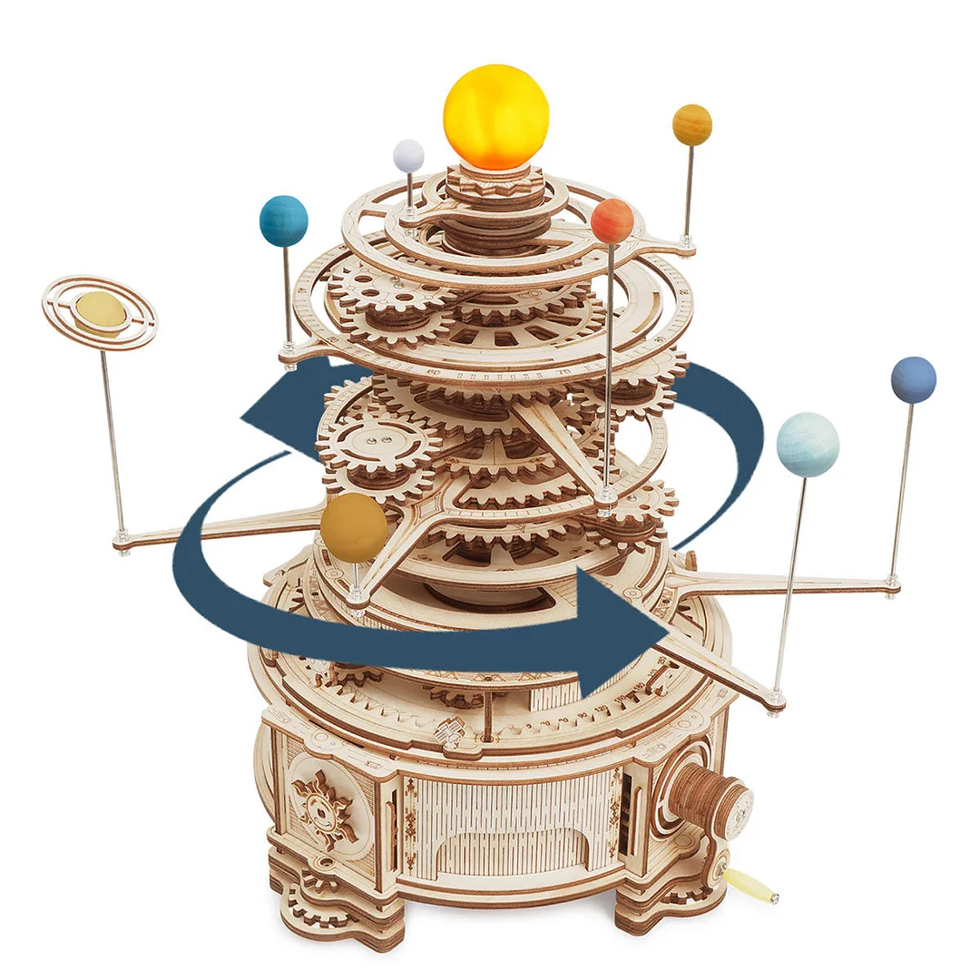 maqueta de madera 3d planetario mecánico art. nr. st001