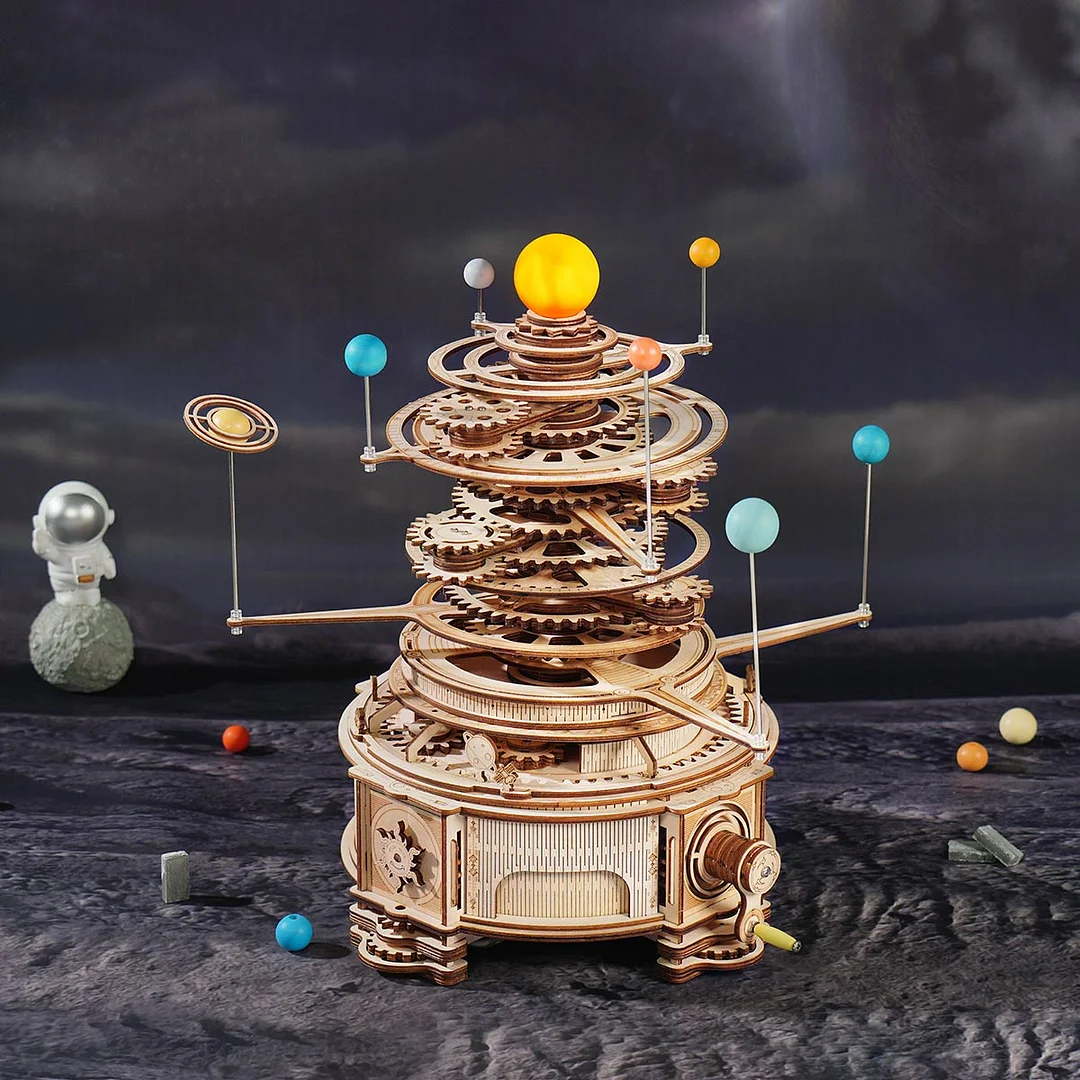 maqueta de madera 3d planetario mecánico art. nr. st001