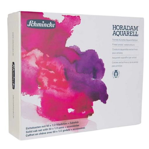 caja de acuarelas schmincke horadam® 50 ½ godets + accesorios art. nr. 74 790 097