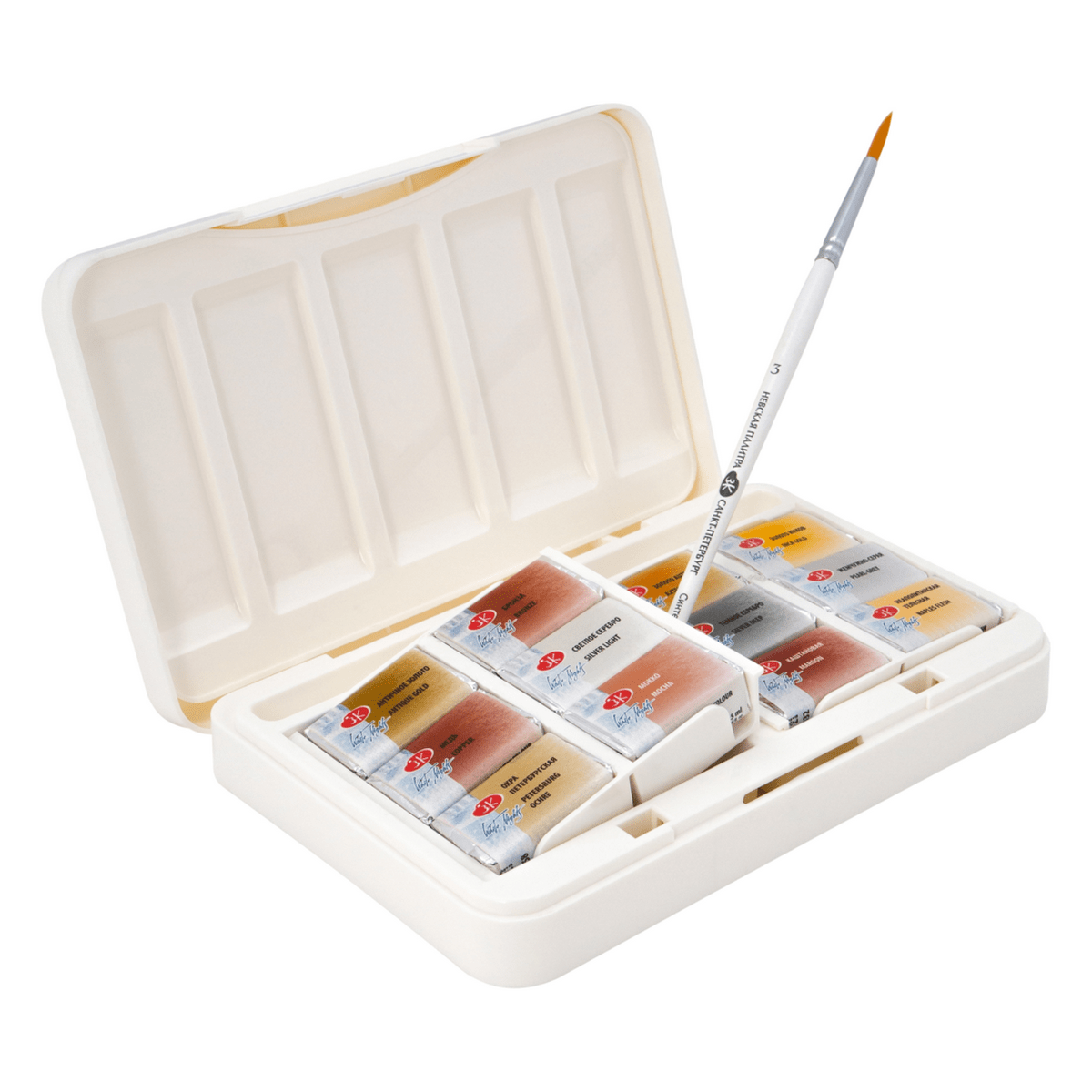 caja acuarelas white nights 12 godets metallic and pastel colours art. nr. 41012metpas