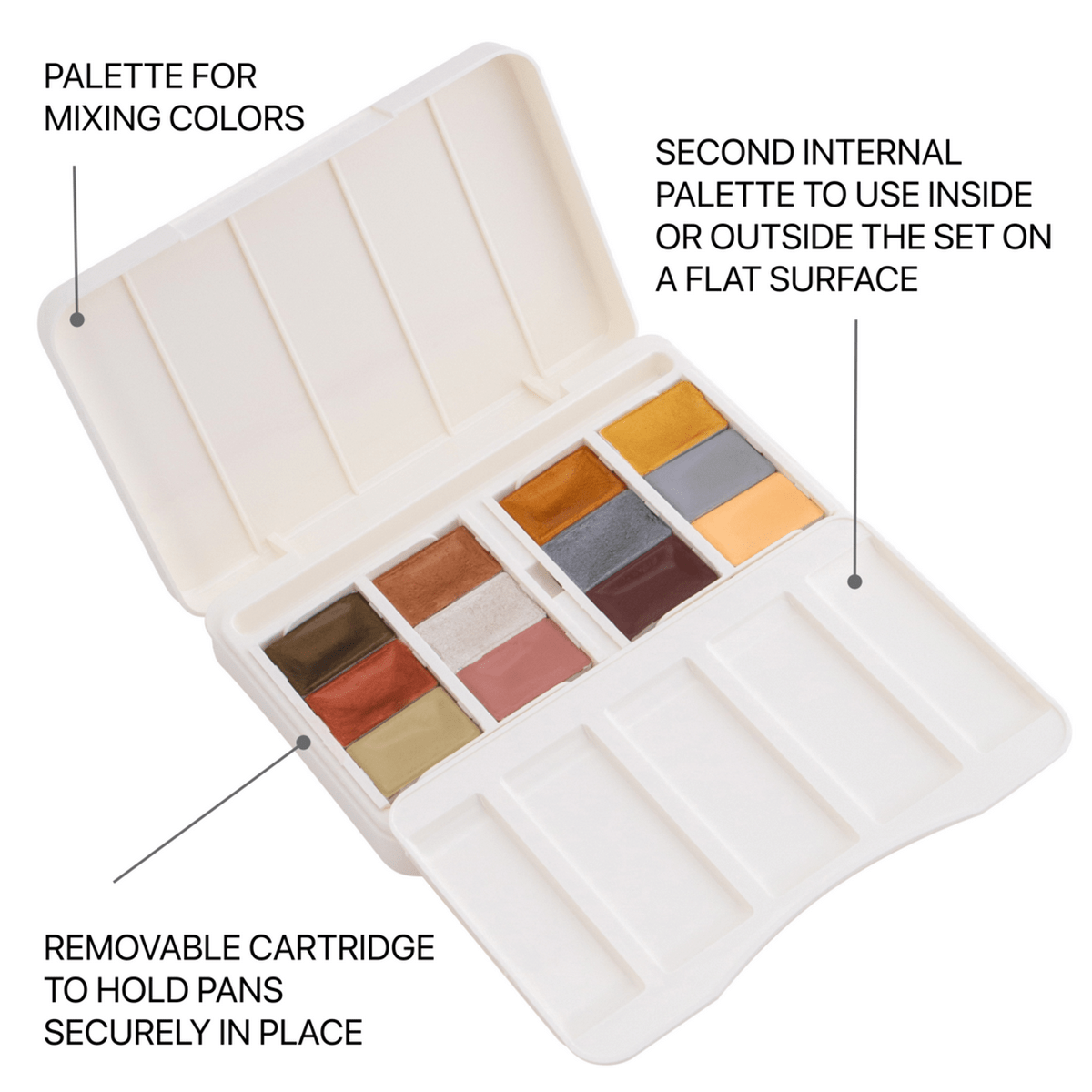 caja acuarelas white nights 12 godets metallic and pastel colours art. nr. 41012metpas