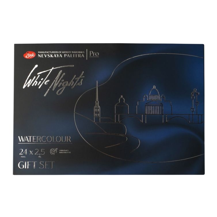 Caja Acuarelas White Nights 24 godets+paleta porcelana+3 pinceles Art.-Nr. 61024PBP