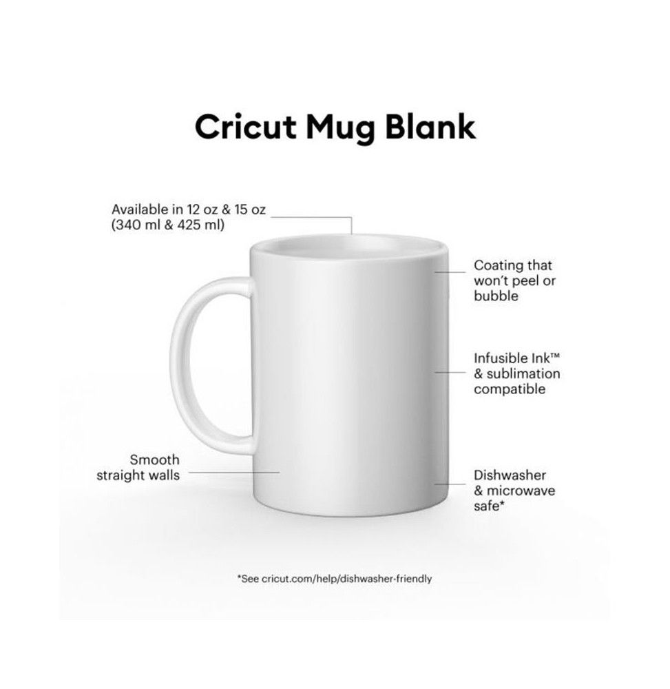 set 2 tazas cerámica blanca 354 ml para cricut mug press art. nr. 012467