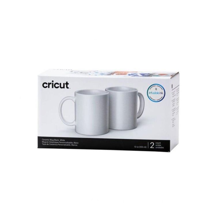 Set 2 Tazas Cerámica Blanca 354 ml para Cricut Mug Press Art.-Nr. 012467