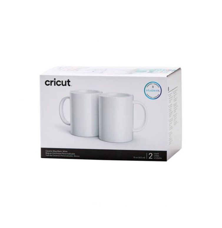 Set 2 Tazas Cerámica Blanca 443 ml para Cricut Mug Press Art.-Nr. 012468