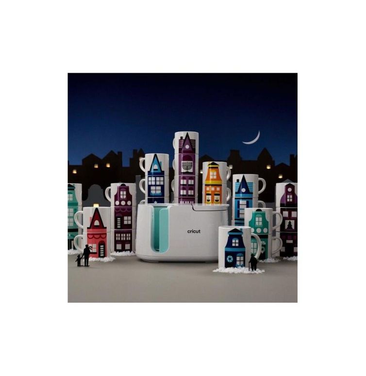 Set 4 Tazas Cerámica Blanca 295 ml Apilables para Cricut Mug Press Art.-Nr. 012607