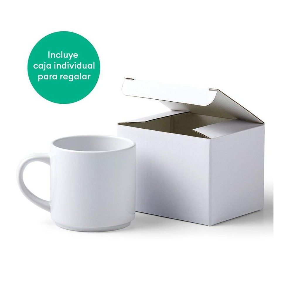 set 4 tazas cerámica blanca 295 ml apilables para cricut mug press art. nr. 012607