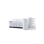 set 4 tazas cerámica blanca 295 ml apilables para cricut mug press art. nr. 012607