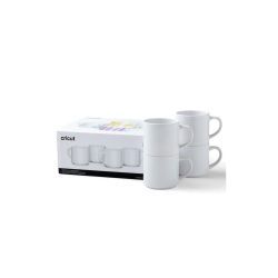 set 4 tazas cerámica blanca 295 ml apilables para cricut mug press art. nr. 012607