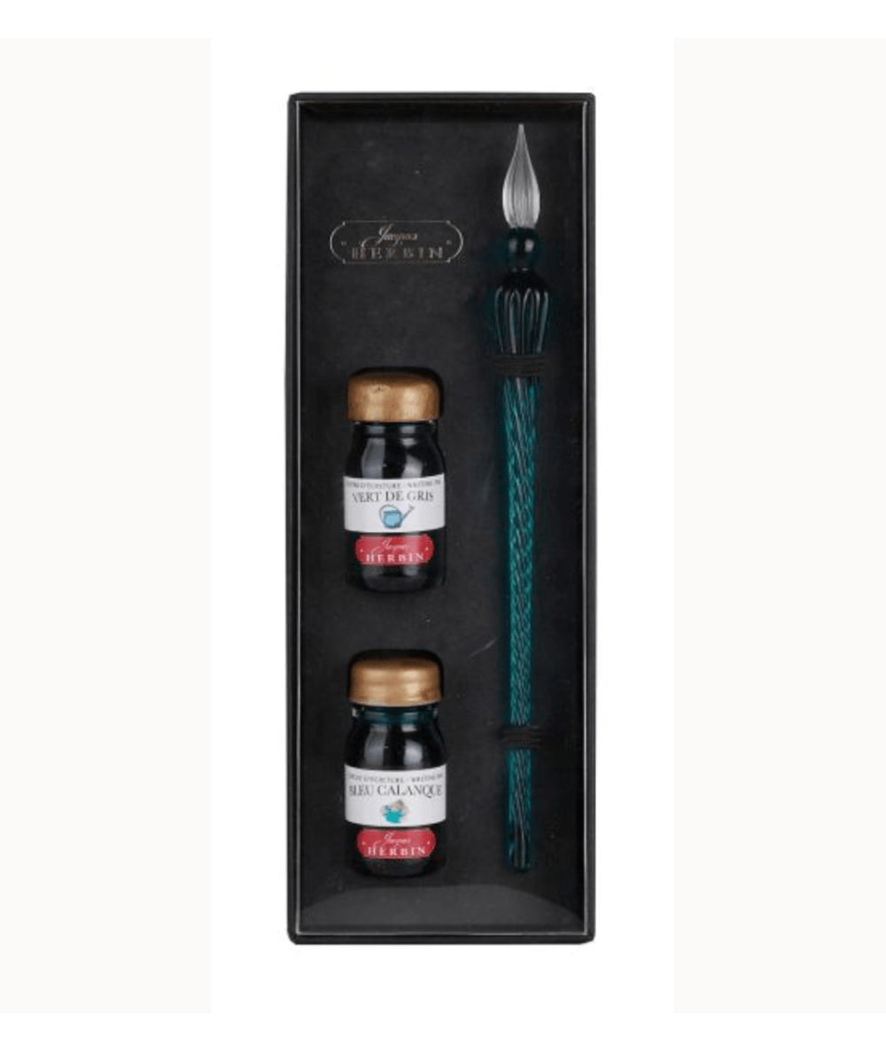 set de caligrafía con pluma de cristal jacques herbin art. nr. 29337t