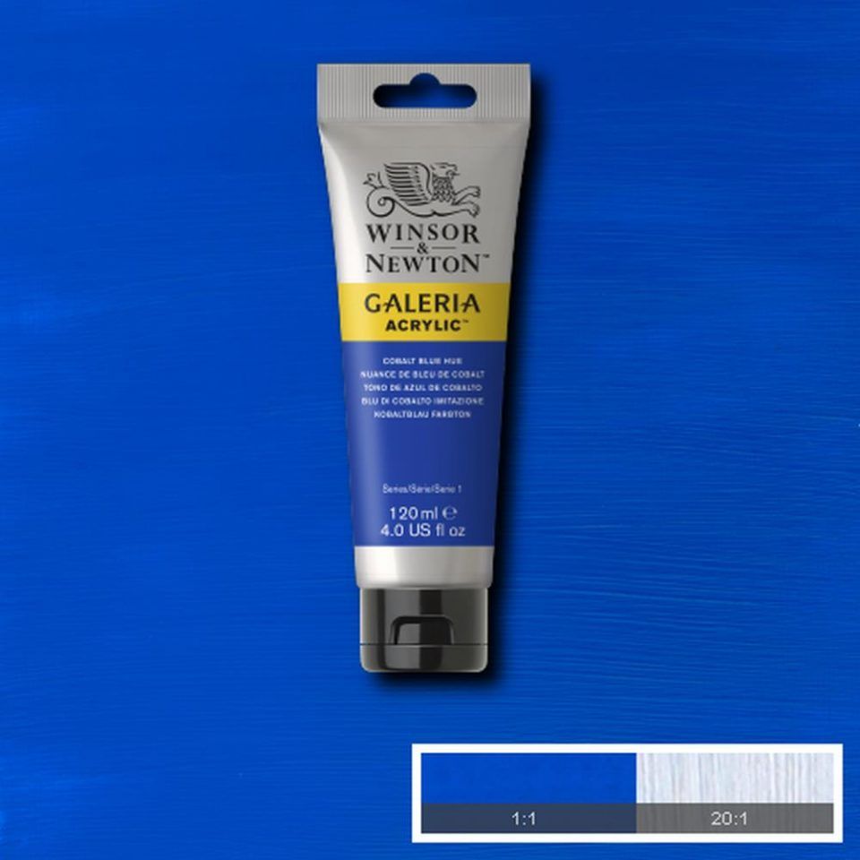 acrílico winsor & newton galería 120ml 179 tono azul cobalto art. nr. 2131179