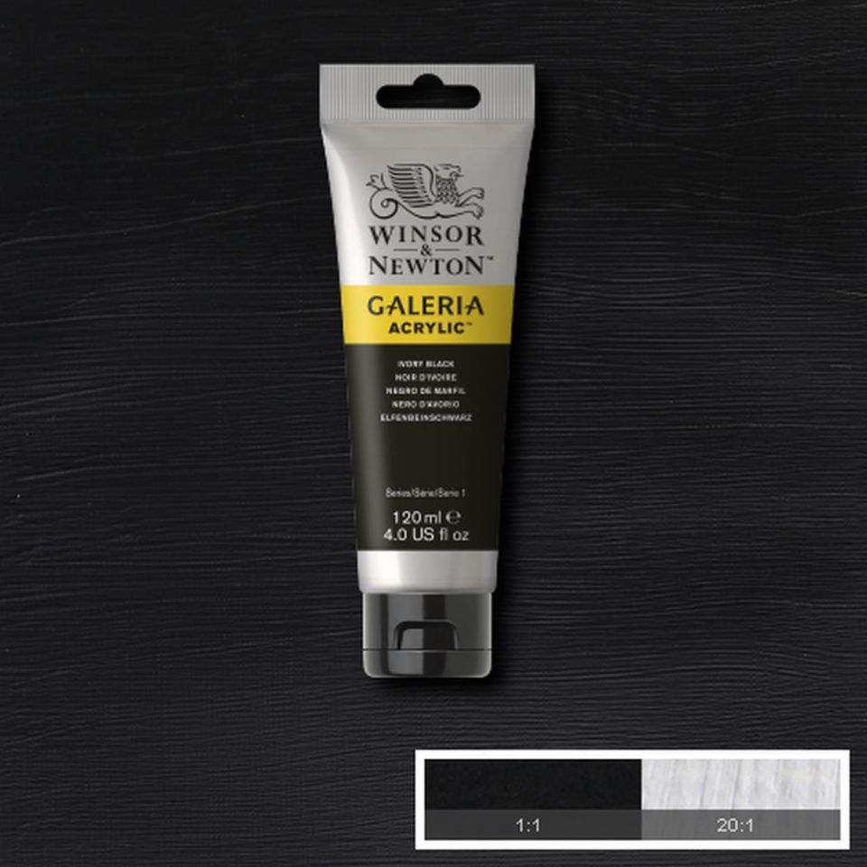 acrílico winsor & newton galería 120ml 331 negro marfil art. nr. 2131331