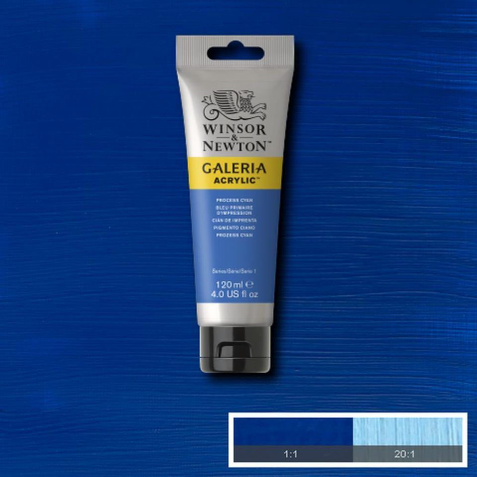 acrílico winsor & newton galería 120ml 535 process cyan art. nr. 2131535