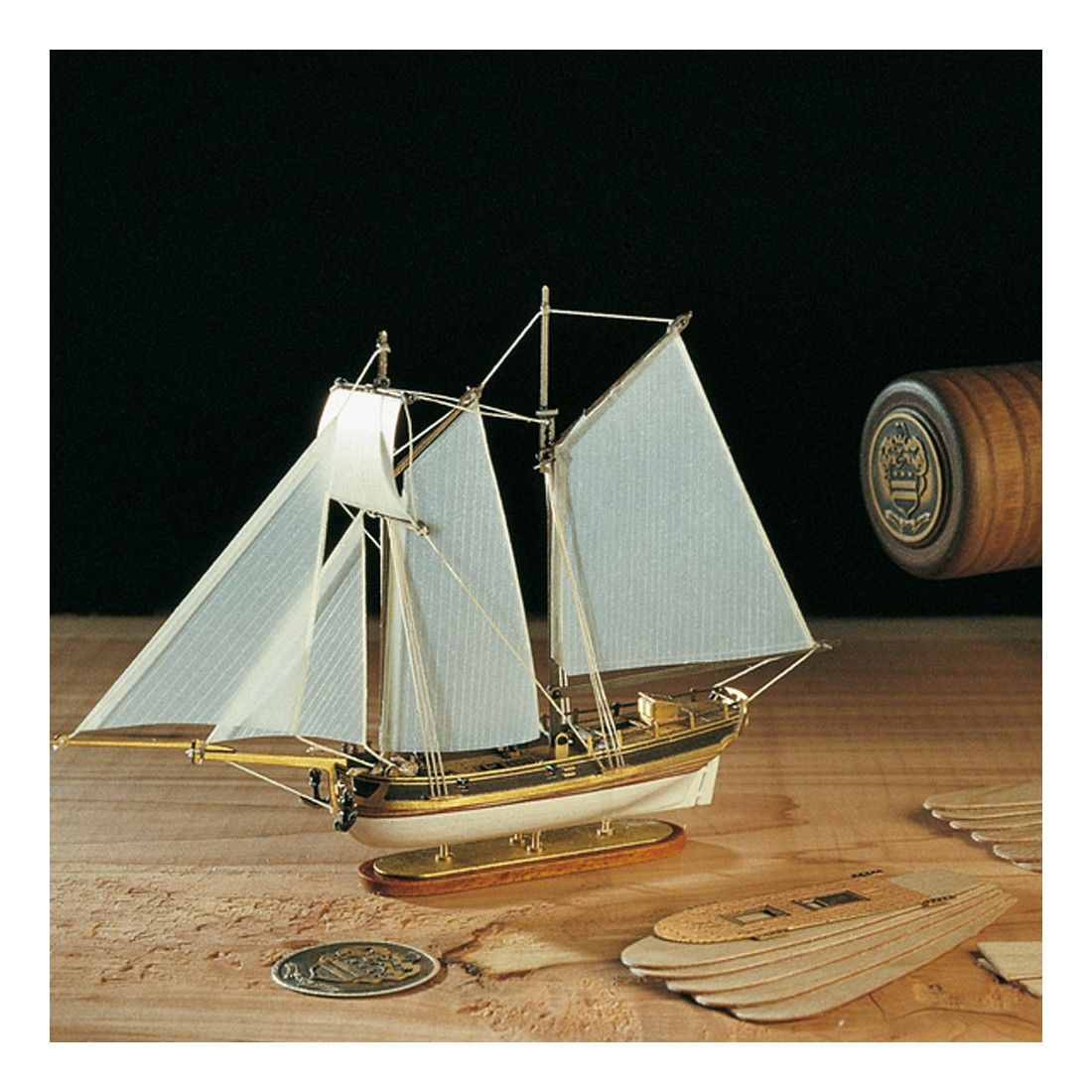 maqueta de madera barco en botella hannah art. nr. 1355