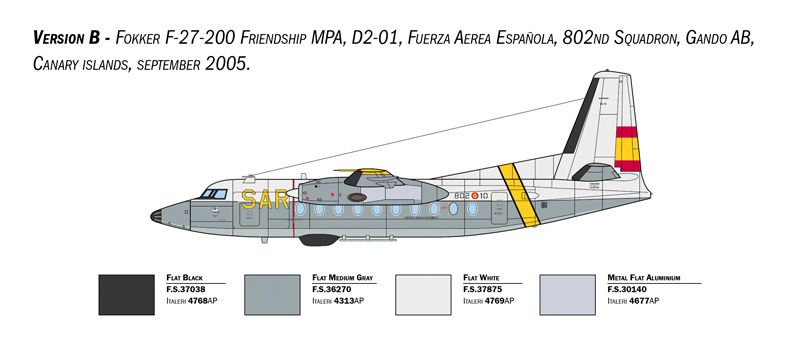 1:72 fokker f 27 maritime patrol art. nr. 1455