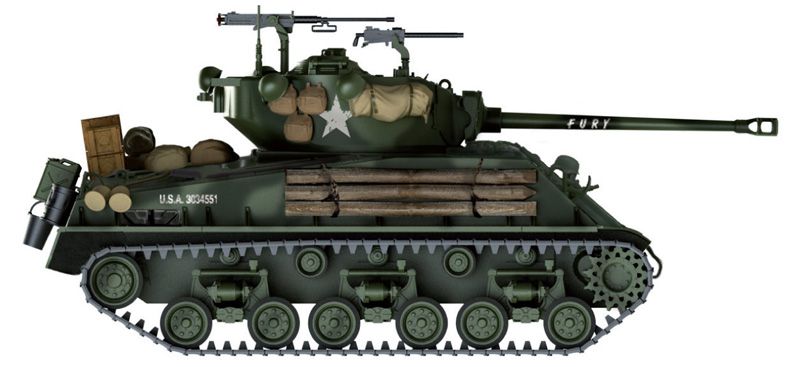 1:35 m4a3e8 sherman "fury" art. nr. 6529
