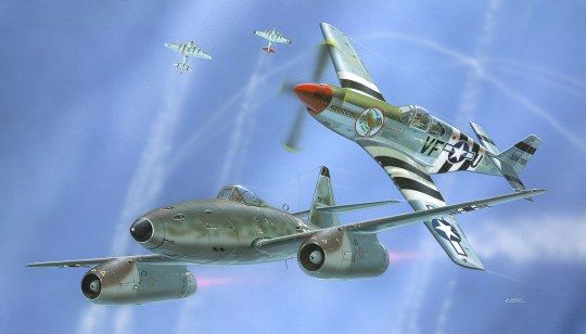 1:72 combat set messerschmitt me262 & p 51b mustang art. nr. 03711