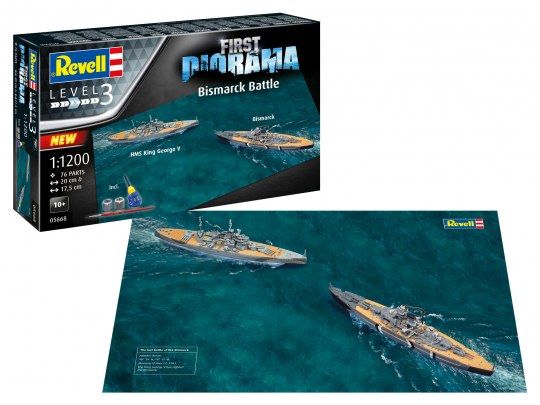 1:1200 first diorama set bismarck battle art. nr. 05668