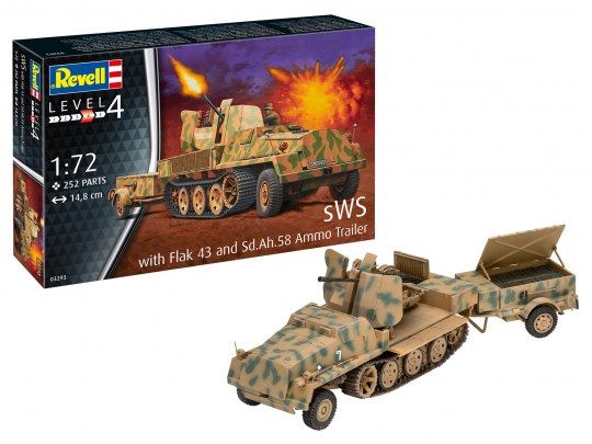 1:72 sws con flak 43 y remolque de munición sd.ah.58 art. nr. 03293