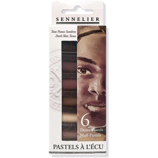 set sennelier 6 ½ pasteles a l´ecu tonos de piel oscuros art. nr. n132288.08