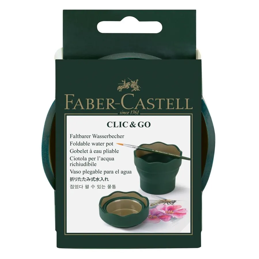 vaso plegable para el agua clic&go verde oscuro art. nr. 181520