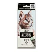 set sennelier 6 oil stick gato atigrado art. nr. n130116.06