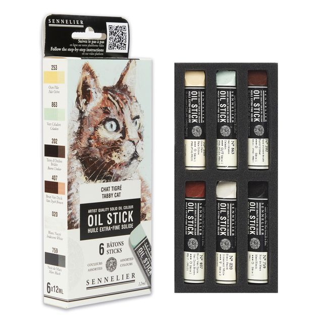 Set Sennelier 6 Oil Stick – Gato Atigrado Art.-Nr. N130116.06