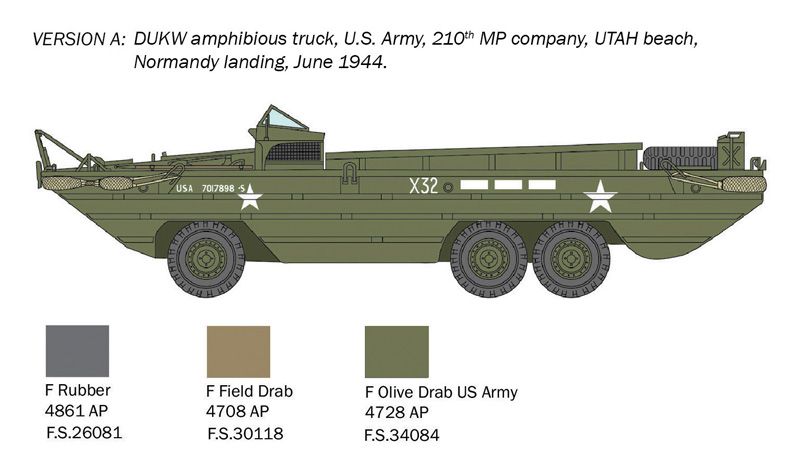 1:72 dukw 2½ ton gmc vehículo anfibio d day 80th anniversary art. nr. 7022