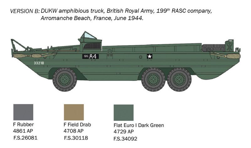 1:72 dukw 2½ ton gmc vehículo anfibio d day 80th anniversary art. nr. 7022